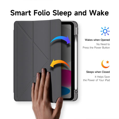 For iPad 2025 / 2022 DUX DUCIS Magi Series Smart Leather Tablet Case(Grey) by DUX DUCIS