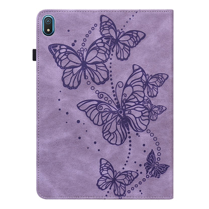 For Nokia T20 10.4 2021 Embossed Butterfly Pattern Leather Tablet Case(Purple) by bashfashion