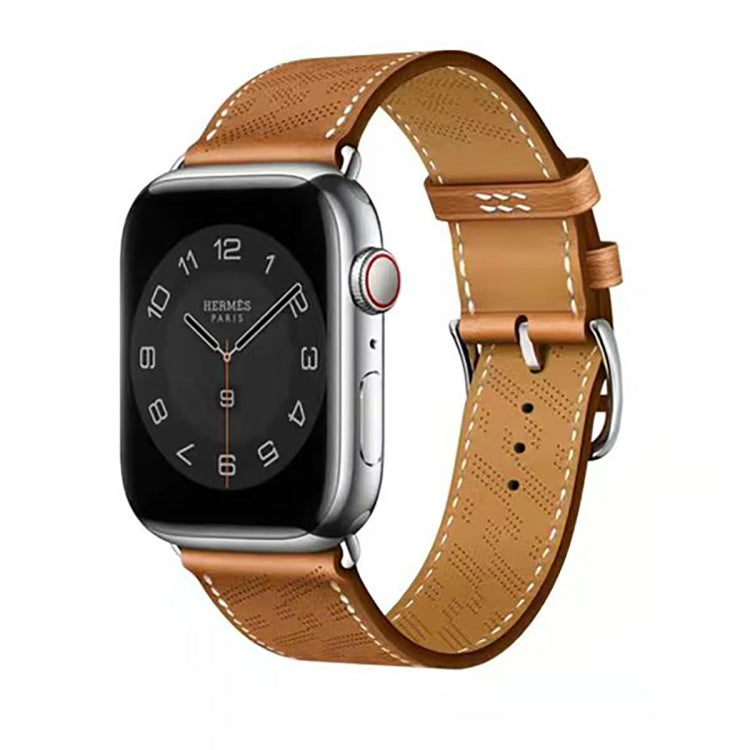 Microporous Leather Strap For Apple Watch Series 8&7 41mm / SE 2&6&SE&5&4 40mm / 3&2&1 38mm (Brown) by bashfashion