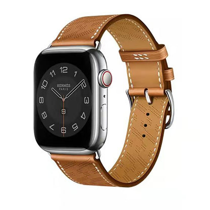 Microporous Leather Strap For Apple Watch Series 8&7 41mm / SE 2&6&SE&5&4 40mm / 3&2&1 38mm (Brown) by bashfashion