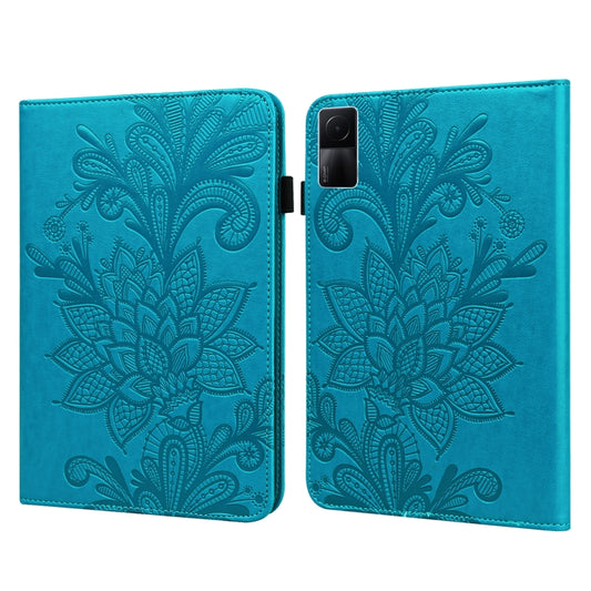 For Xiaomi Redmi Pad 10.61 Lace Flower Embossing Pattern Leather Tablet Case(Blue) by bashfashion