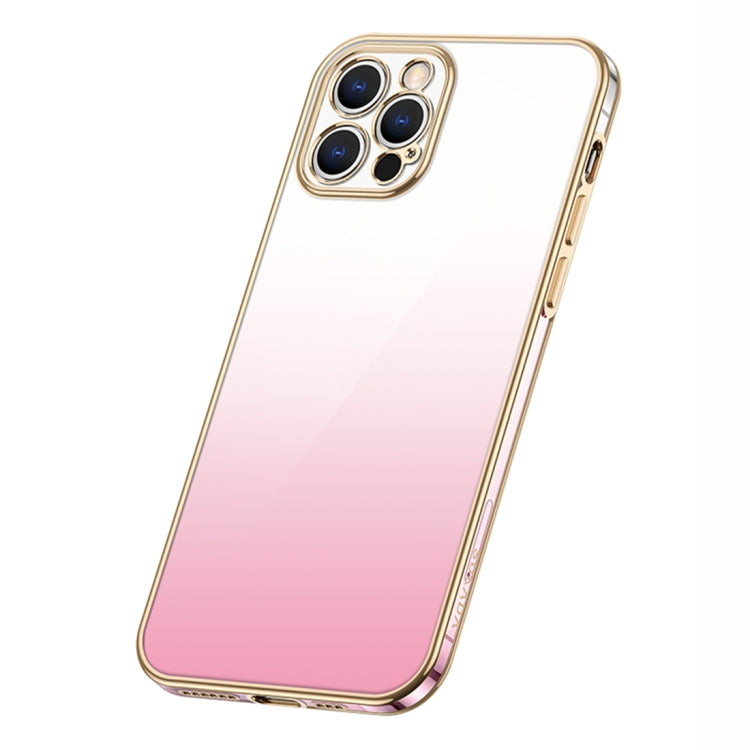 For iPhone 14 Pro SULADA Iridescence Series Plating Transparent Gradient Phone Case(Pink) by SULADA