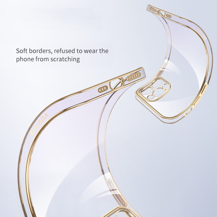 For iPhone 14 Pro Max SULADA Iridescence Series Plating Transparent Gradient Phone Case(Pink) by SULADA