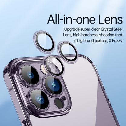 For iPhone 14 Pro Max SULADA Crystal Steel Series TPU Transparent Phone Case(Blue) by SULADA