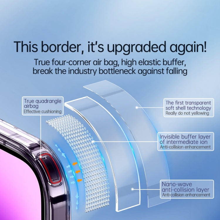 For iPhone 14 Pro Max SULADA Crystal Steel Series TPU Transparent Phone Case(Blue) by SULADA