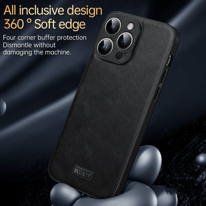 For iPhone 14 SULADA Shockproof TPU + Handmade Leather Phone Case(Brown) by SULADA