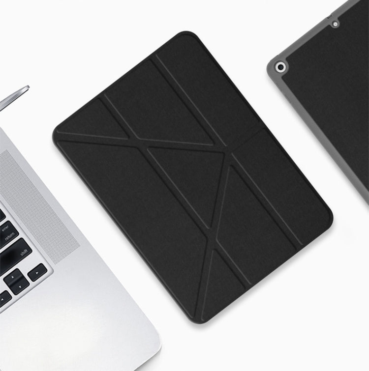 For iPad 2025 / 2022 Mutural Multi-fold Smart Leather Tablet Case(Black) by bashfashion
