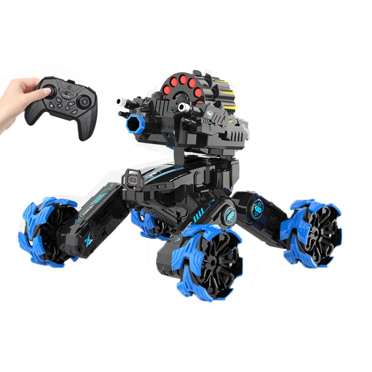 DM-518 Four-wheel Battle Blooming Tire Spray Remote Control Car, Specification:Single Control Soft Bomb(Blue) by bashfashion
