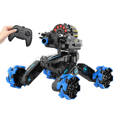 DM-518 Four-wheel Battle Blooming Tire Spray Remote Control Car, Specification:Single Control Soft Bomb(Blue) by bashfashion