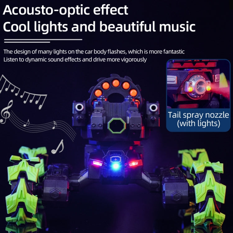 DM-518 Four-wheel Battle Blooming Tire Spray Remote Control Car, Specification:Single Control Soft Bomb(Green) by bashfashion