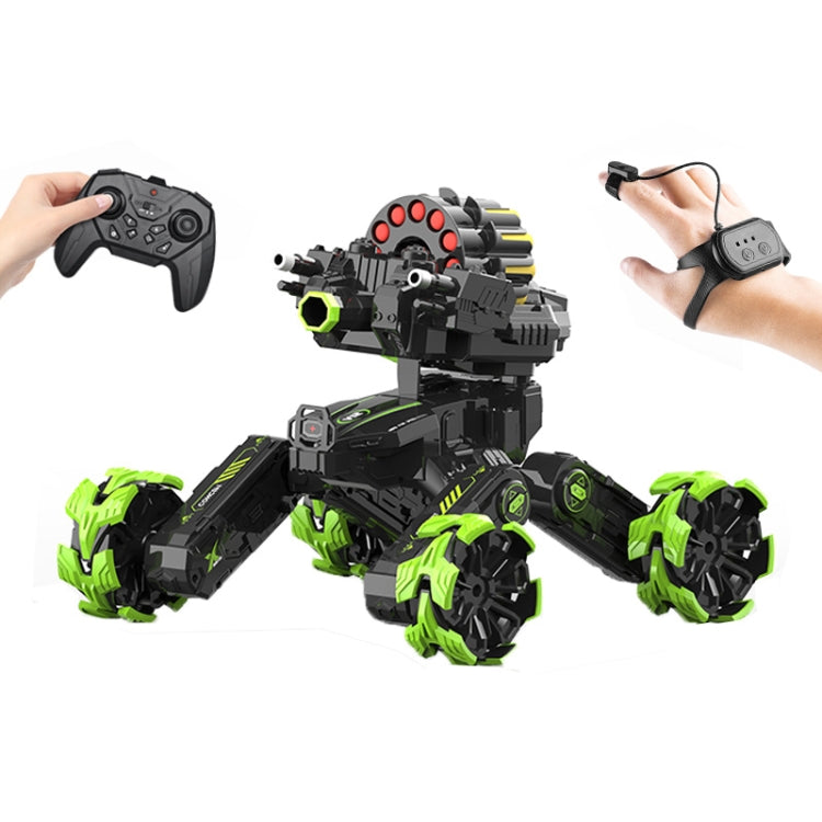 DM-518 Four-wheel Battle Blooming Tire Spray Remote Control Car, Specification:Dual Control Soft Bomb(Green) by bashfashion