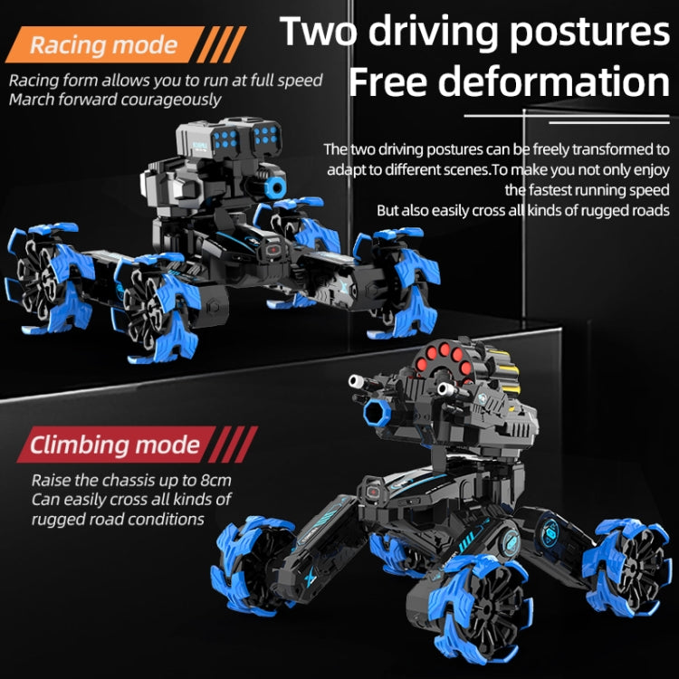 DM-518 Four-wheel Battle Blooming Tire Spray Remote Control Car, Specification:Dual Control Soft Bomb(Blue) by bashfashion