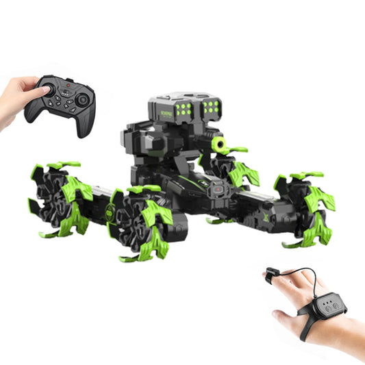 DM-528 Four-wheel Battle Blooming Tire Spray Remote Control Car, Specification:Dual Control Water Bomb(Green) by bashfashion