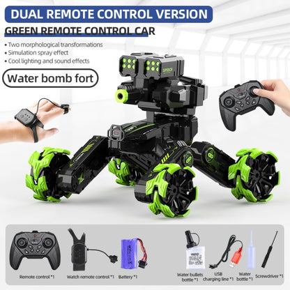 DM-528 Four-wheel Battle Blooming Tire Spray Remote Control Car, Specification:Dual Control Water Bomb(Green) by bashfashion