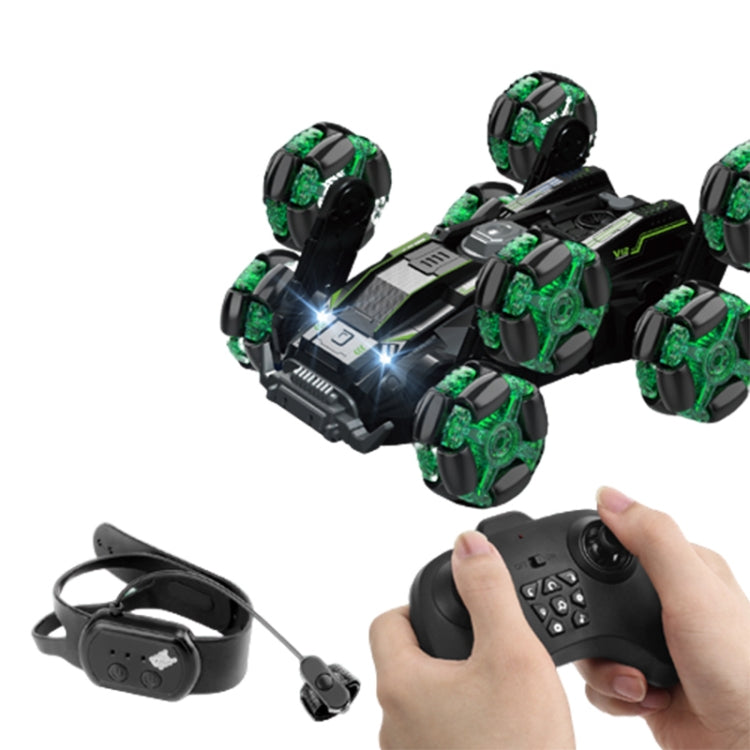 DM-558 Eight Wheel Stunt Drift Spray Remote Control Car, Specification:Dual Control(Green) by bashfashion