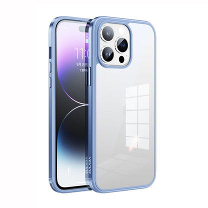 For iPhone 14 Pro Max SULADA Metal Frame + Nano Glass + TPU Phone Case(Sierra Blue) by SULADA