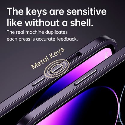 For iPhone 14 Pro Max SULADA Metal Frame + Nano Glass + TPU Phone Case(Sierra Blue) by SULADA