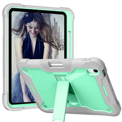 For iPad 2025 / 2022 Silicone + PC Shockproof Tablet Case(Mint Green+Grey) by bashfashion