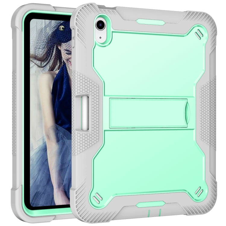 For iPad 2025 / 2022 Silicone + PC Shockproof Tablet Case(Mint Green+Grey) by bashfashion