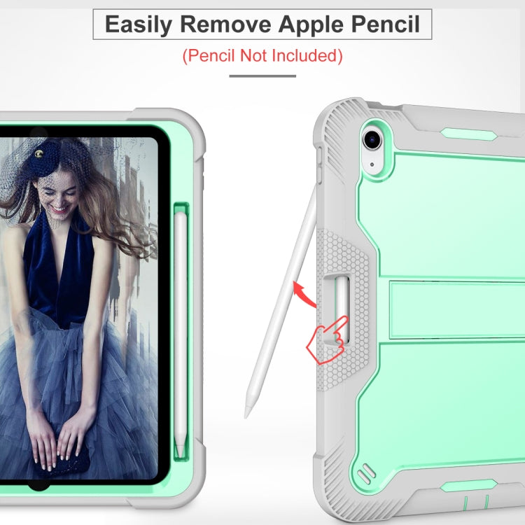 For iPad 2025 / 2022 Silicone + PC Shockproof Tablet Case(Mint Green+Grey) by bashfashion
