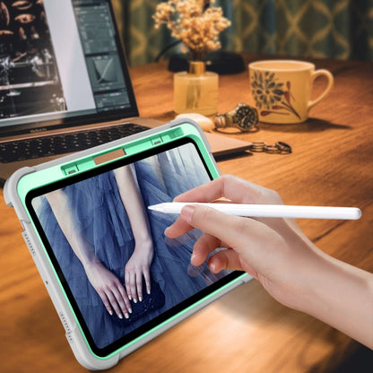 For iPad 2025 / 2022 Silicone + PC Shockproof Tablet Case(Mint Green+Grey) by bashfashion