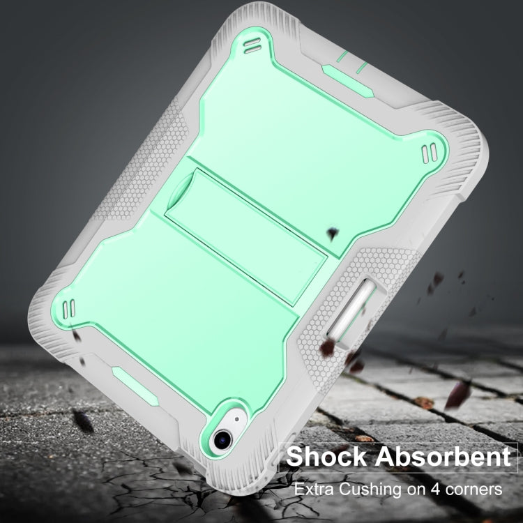 For iPad 2025 / 2022 Silicone + PC Shockproof Tablet Case(Mint Green+Grey) by bashfashion