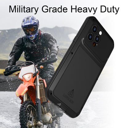 For iPhone 14 Pro Max LOVE MEI Metal Shockproof Life Waterproof Dustproof Phone Case(Black) by LOVE MEI