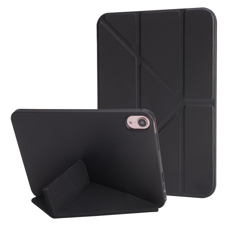 For iPad 2025 / 2022 Millet Texture PU + Silicone 3-folding Leather Tablet Case(Black) by bashfashion