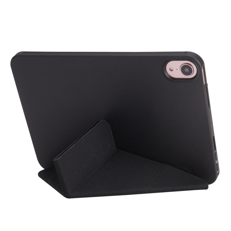 For iPad 2025 / 2022 Millet Texture PU + Silicone 3-folding Leather Tablet Case(Black) by bashfashion