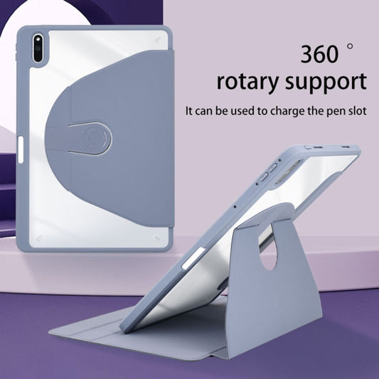 For Huawei MatePad 10.4 Acrylic 360 Degree Rotation Holder Tablet Leather Case(Purple) by bashfashion