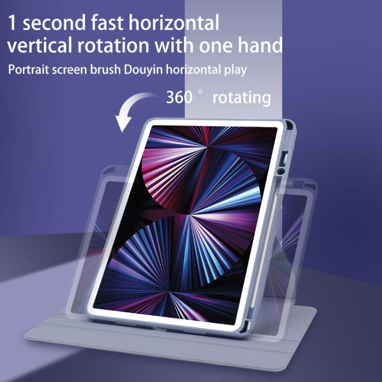 For Huawei MatePad 10.4 Acrylic 360 Degree Rotation Holder Tablet Leather Case(Purple) by bashfashion