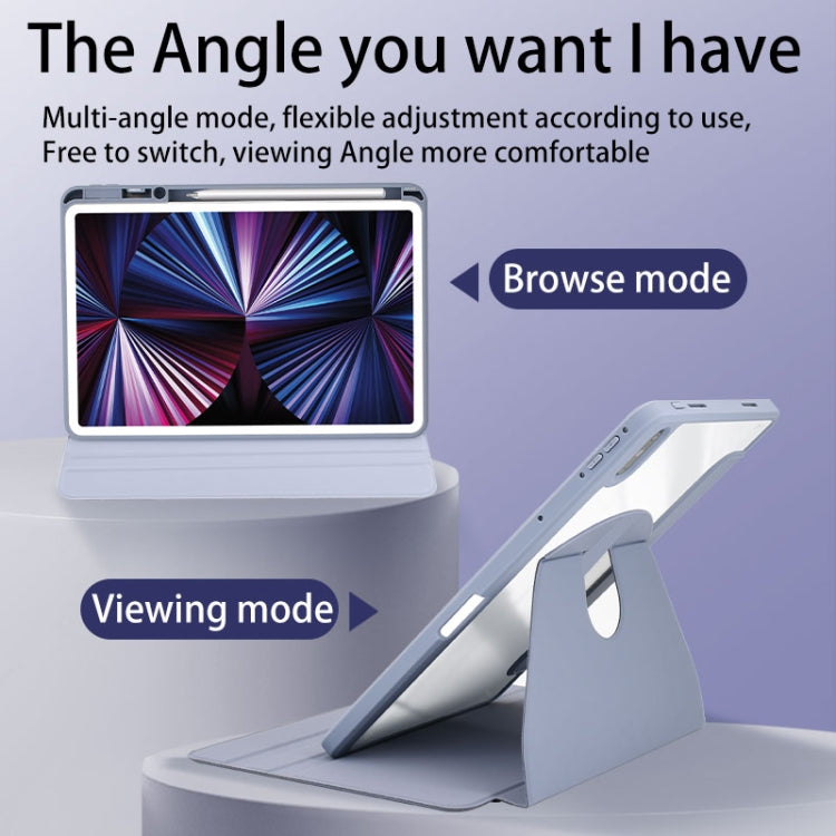 For Huawei MatePad 10.4 Acrylic 360 Degree Rotation Holder Tablet Leather Case(Purple) by bashfashion