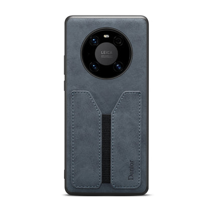For Huawei Mate 50 Pro Denior DV Elastic Card PU Back Cover Phone Case(Grey) by Denior
