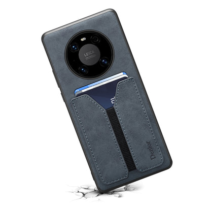 For Huawei Mate 40 Denior DV Elastic Card PU Back Cover Phone Case(Grey) by Denior
