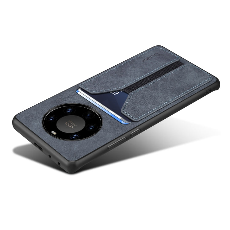 For Huawei Mate 40 Pro+ Denior DV Elastic Card PU Back Cover Phone Case(Grey) by Denior