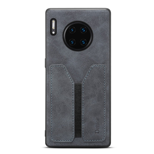 For Huawei Mate 30 Denior DV Elastic Card PU Back Cover Phone Case(Grey) by Denior