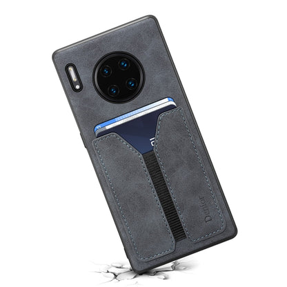 For Huawei Mate 30 Denior DV Elastic Card PU Back Cover Phone Case(Grey) by Denior