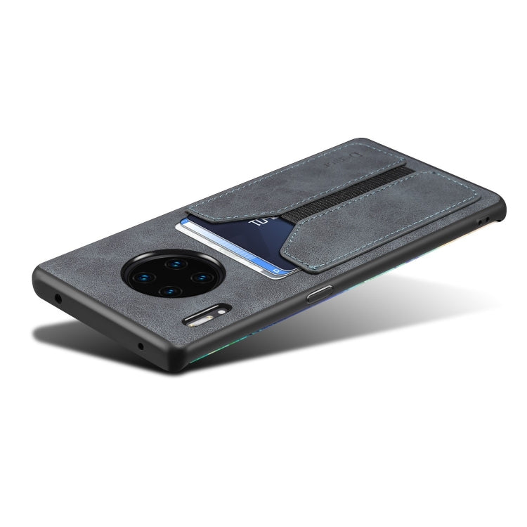 For Huawei Mate 30 Denior DV Elastic Card PU Back Cover Phone Case(Grey) by Denior
