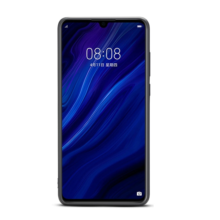 For Huawei P30 Denior DV Elastic Card PU Back Cover Phone Case(Grey) by Denior