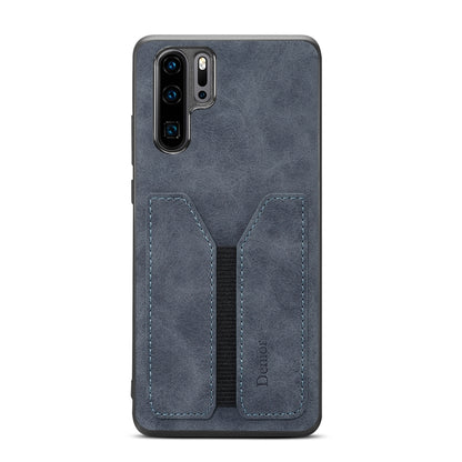 For Huawei P30 Pro Denior DV Elastic Card PU Back Cover Phone Case(Grey) by Denior