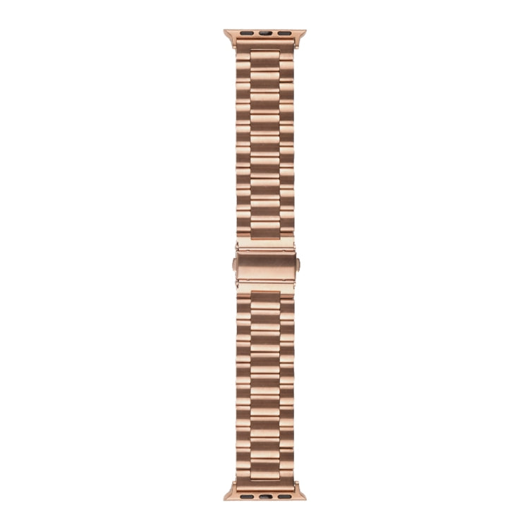 Strains Metal Watch Band For Apple Watch Ultra 49mm / Series 8&7 45mm / SE 2&6&SE&5&4 44mm / 3&2&1 42mm(Rose Gold) by bashfashion