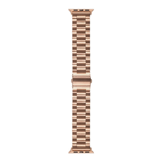 Strains Metal Watch Band For Apple Watch Ultra 49mm / Series 8&7 45mm / SE 2&6&SE&5&4 44mm / 3&2&1 42mm(Rose Gold) by bashfashion