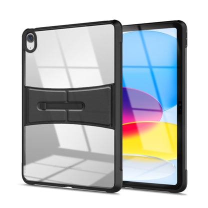 For iPad 2025 / 2022 Acrylic TPU Transparent Tablet Protective Case with Holder(Black) by bashfashion