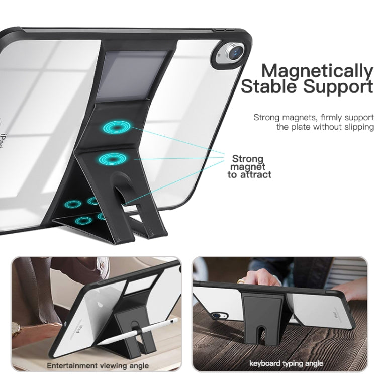For iPad 2025 / 2022 Acrylic TPU Transparent Tablet Protective Case with Holder(Black) by bashfashion