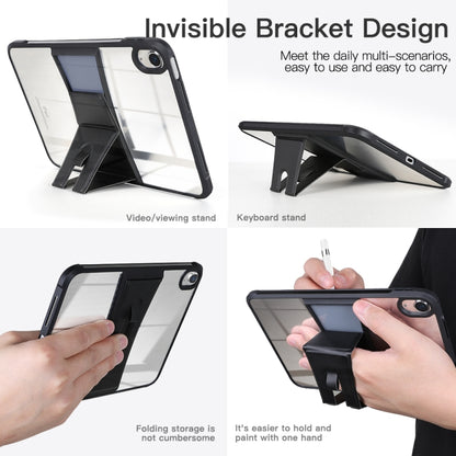 For iPad 2025 / 2022 Acrylic TPU Transparent Tablet Protective Case with Holder(Black) by bashfashion