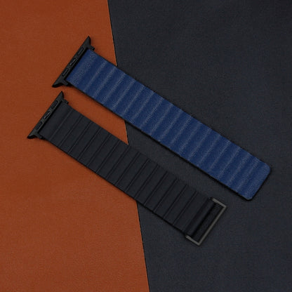 TPU Magnetic Watch Band For Apple Watch Ultra 49mm&Watch Ultra 2 49mm / Series 9&8&7 45mm / SE 3&SE 2&6&SE&5&4 44mm / 3&2&1 42mm(Black+Blue) by bashfashion