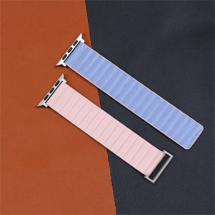TPU Magnetic Watch Band For Apple Watch Ultra 49mm&Watch Ultra 2 49mm / Series 9&8&7 45mm / SE 3&SE 2&6&SE&5&4 44mm / 3&2&1 42mm(Pink+ Sierra Blue) by bashfashion