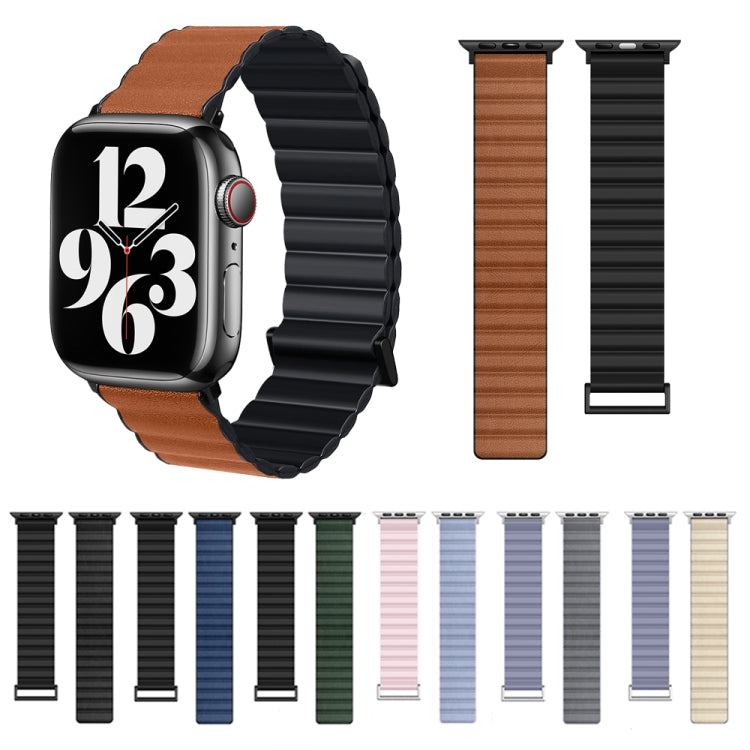 TPU Magnetic Watch Band For Apple Watch Ultra 49mm&Watch Ultra 2 49mm / Series 9&8&7 45mm / SE 3&SE 2&6&SE&5&4 44mm / 3&2&1 42mm(Lavender+Grey) by bashfashion