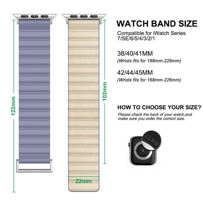 TPU Magnetic Watch Band For Apple Watch Ultra 49mm&Watch Ultra 2 49mm / Series 9&8&7 45mm / SE 3&SE 2&6&SE&5&4 44mm / 3&2&1 42mm(Pink+ Sierra Blue) by bashfashion