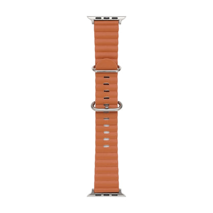Ocean Style Leather Watch Strap For Apple Watch Series 8&7 41mm / SE 2&6&SE&5&4 40mm / 3&2&1 38mm(Golden Brown) by bashfashion